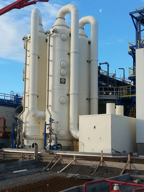 Torres de lavado de gases TECNIUM en la planta química de Kemira en Tarragona
