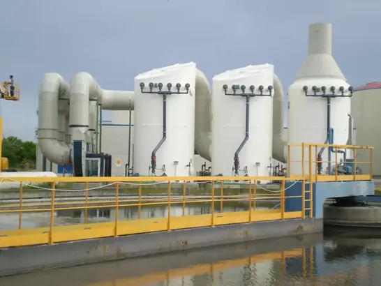 instalación de torres de lavado y biofiltros TECNIUM en EDAR