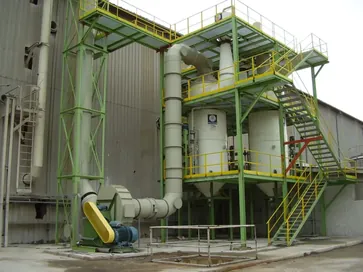 Газоочистная система на заводе суперфосфата